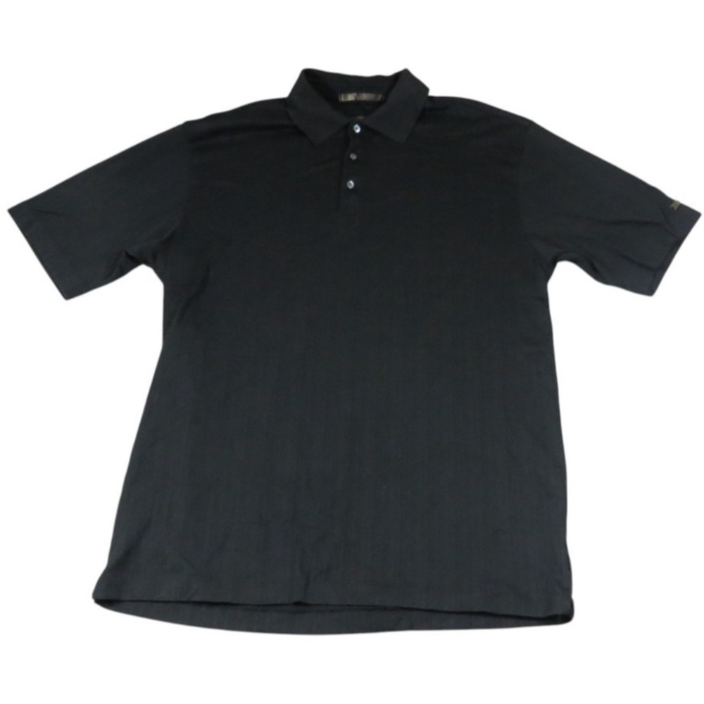 VTG Tiger Woods Polo Kong L Black Short Sleeve Classic Fit Mens Golf Performance